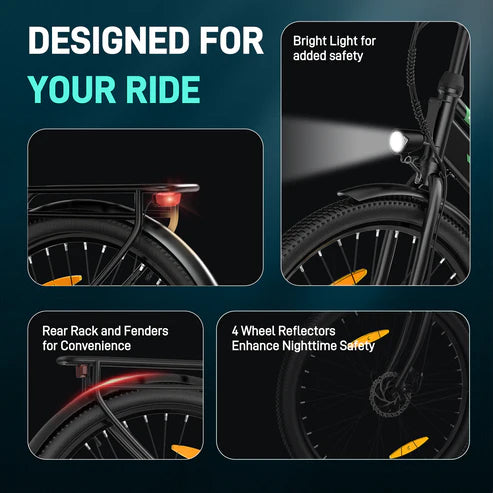 EBike with Removable Battery and Foldable Saddle