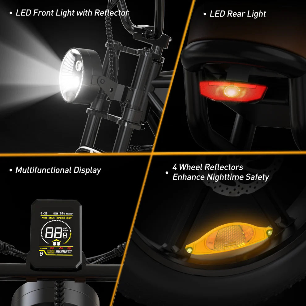 Puncture Resistant  Dual Battery Electric Bike