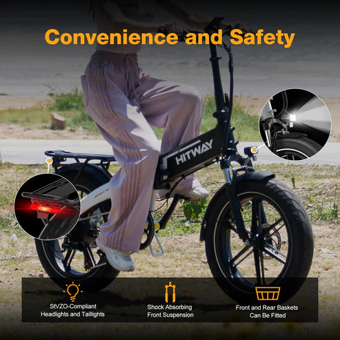 Fat Tire and Suspension Fork Folding Electric Bike
