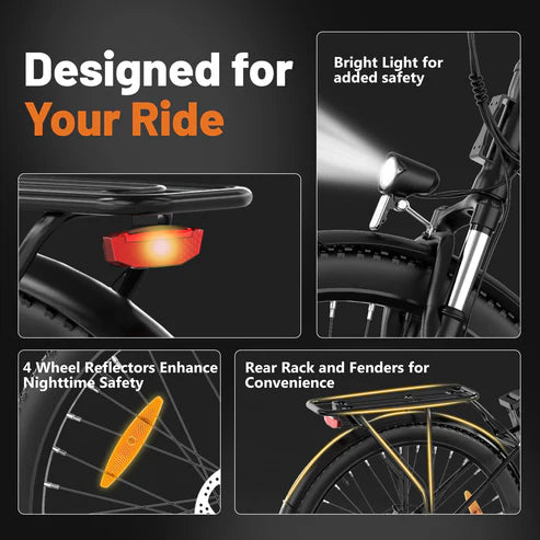 Electric Bike, Removable Battery and Anti-theft Lock