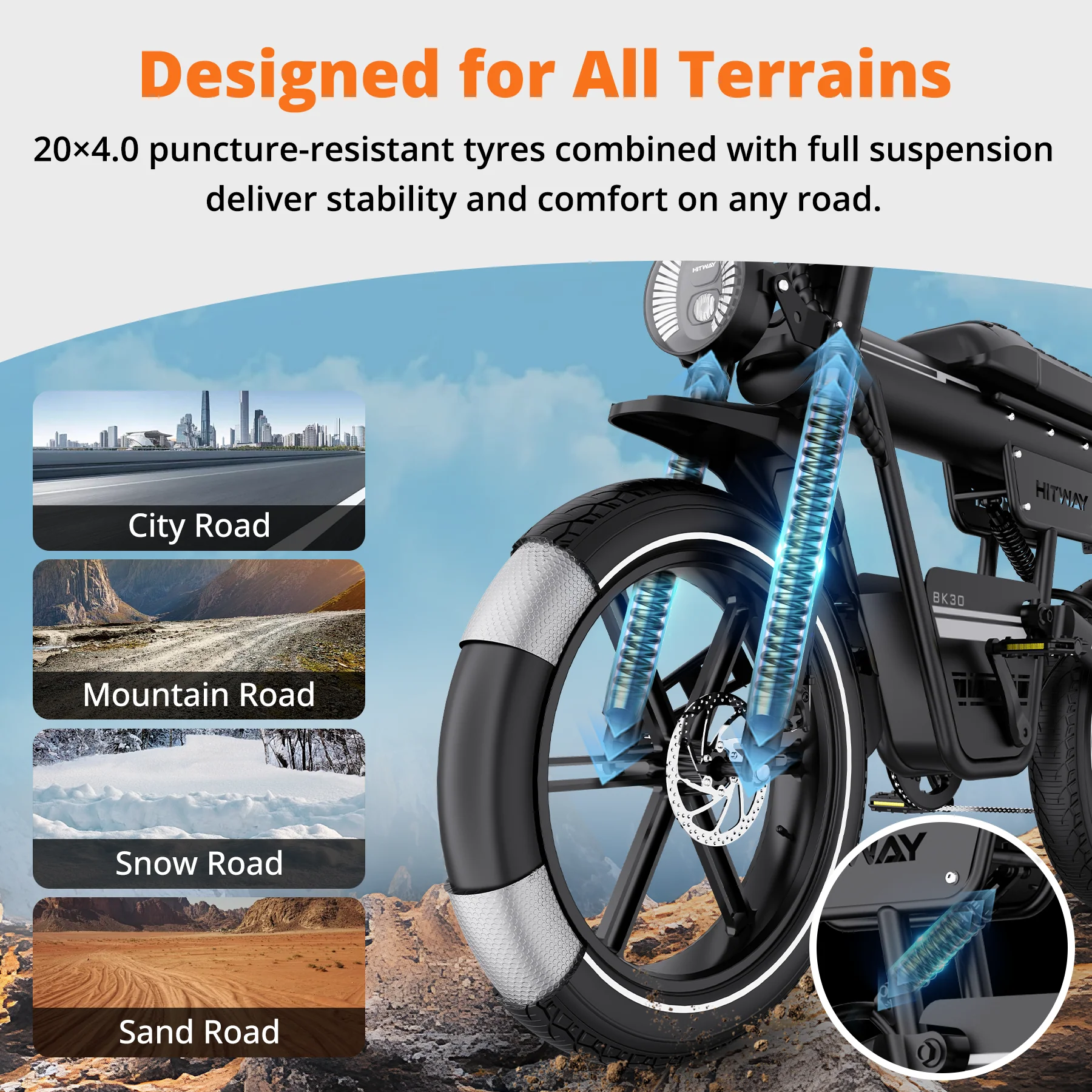 High Performance  Motor Fat Tyre Electric Bike